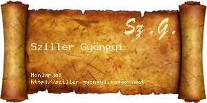 Sziller Gyöngyi névjegykártya